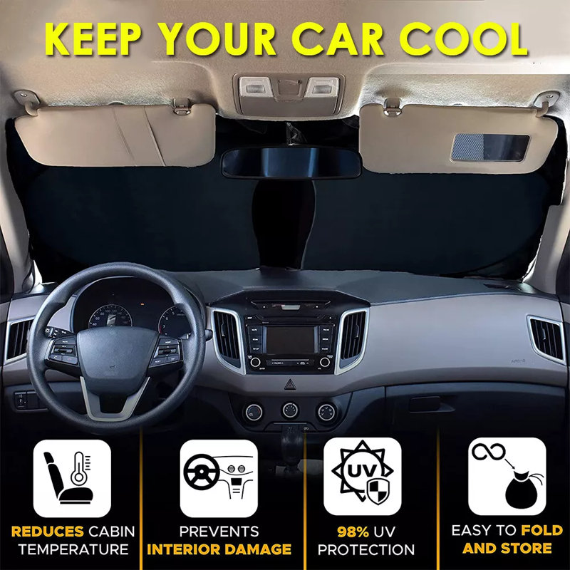 Car Front Window Windshield Sun Shade Foldable Shield Cover Visor UV-Block