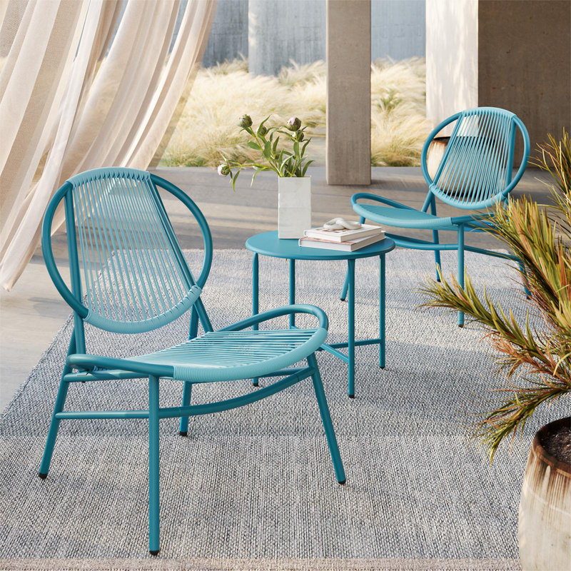 Brenn 2 - Person Patio Conversation Set, Lake Blue