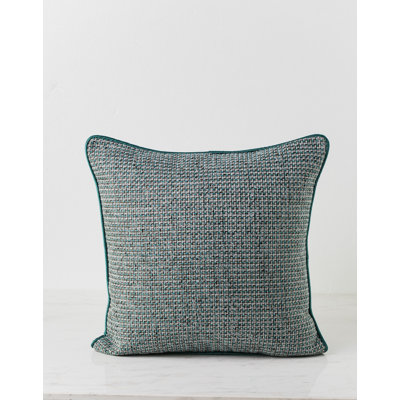 Ensemble de 2 coussins texturés vert paon tissé
