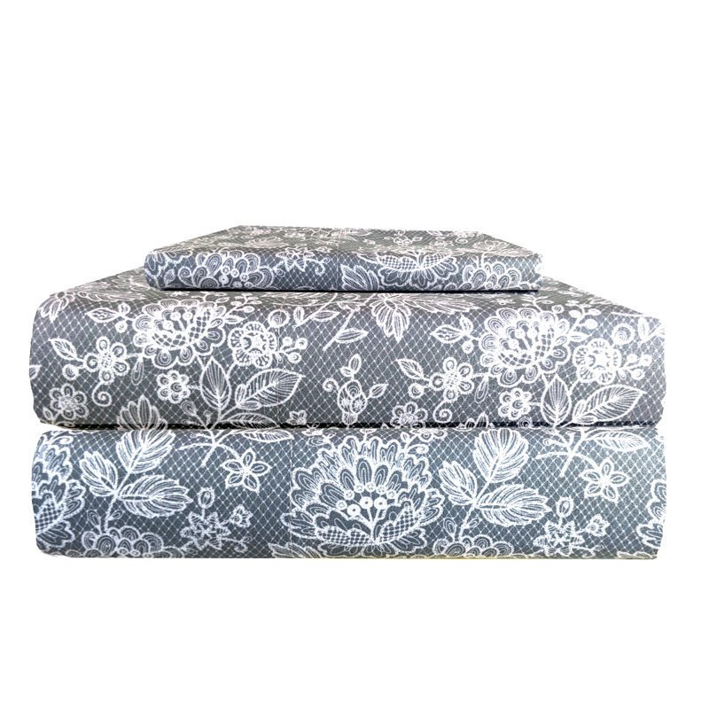 Micro Flannel® Printed Deep-Pocket Sheet Set, Trees, Full Sheet Set with 2 Pillowcases