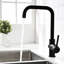 Robinet d'évier de cuisine noir mat à poignée simple 1 trou pour lavabos commerciaux en nickel brossé