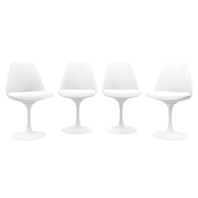 Modholic Tulip Swivel Side Chair, White