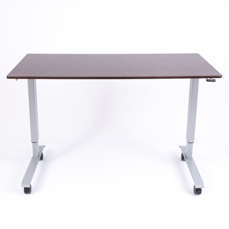 Bureau debout à hauteur ajustable Belvedere, l 59 po x P 29,5 po, Brun / Argenté