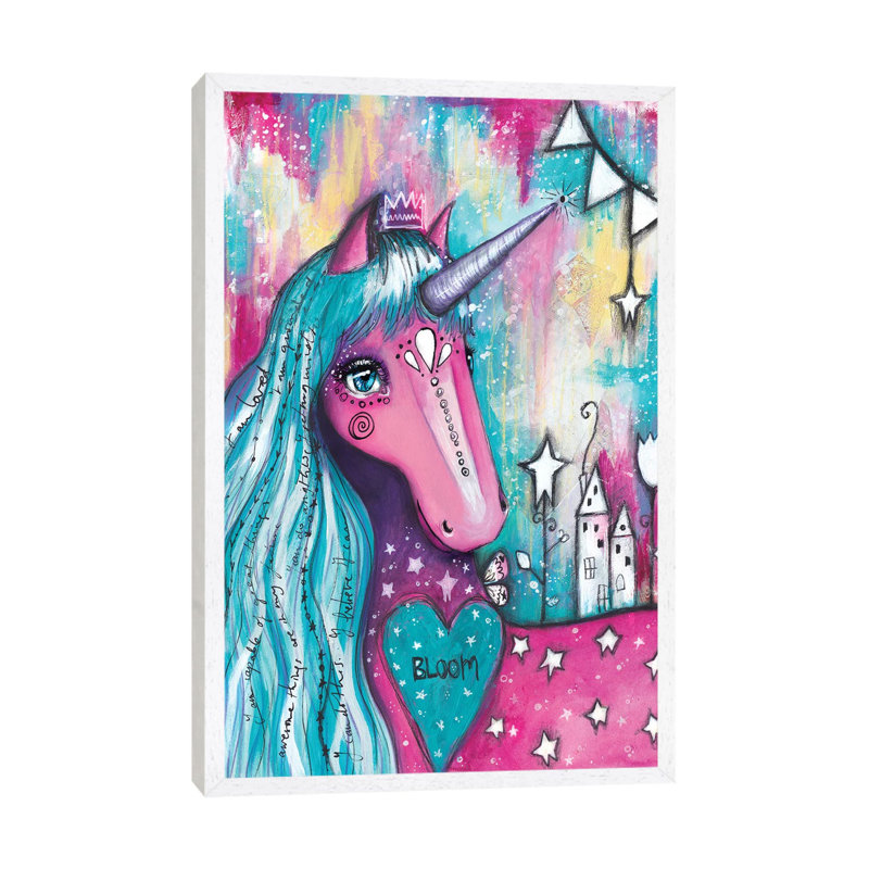 Unicorn Love by Tamara Laporte - Print on Canvas, White Framed, 101.6 cm H x 66.04 cm W
