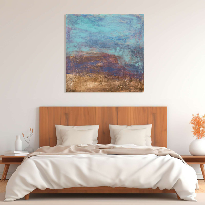 Abstract Painting: Horizon Of Light III - Wrapped Canvas Print, 90cm H x 90cm W