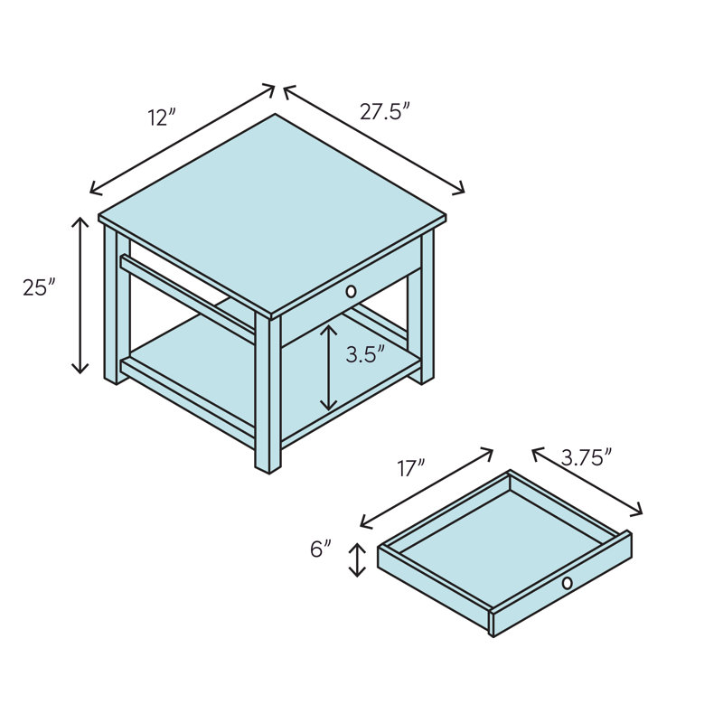 Craman Solid Wood Top End Table with Storage, Concord Cherry