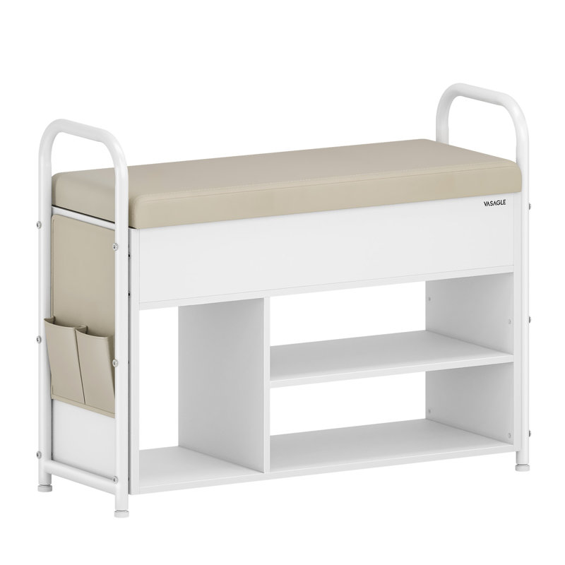 Shoe Rack, White/Beige
