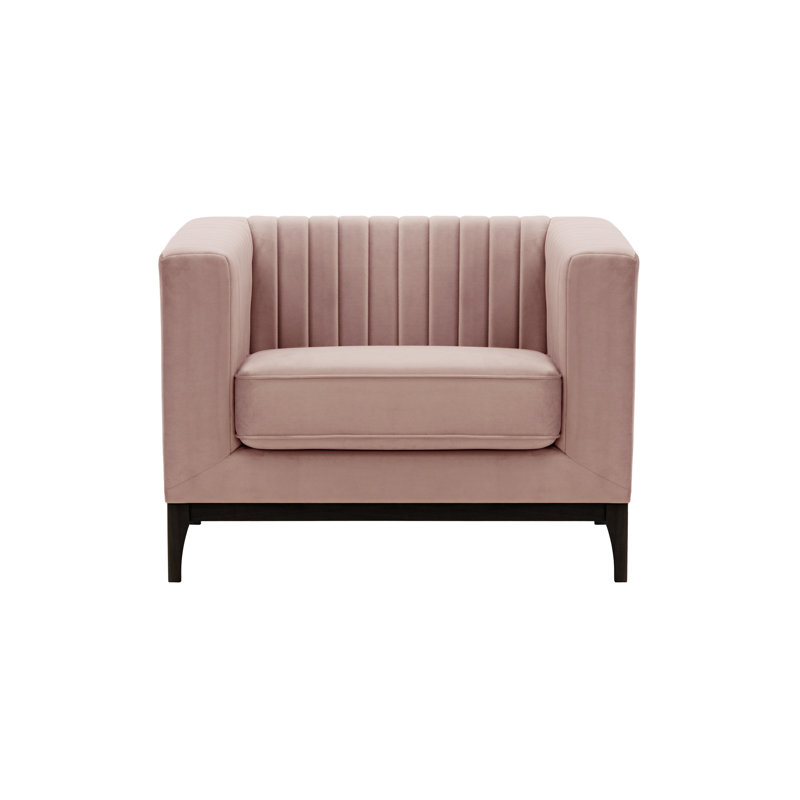Bullis Velvet Armchair, Pink, Black