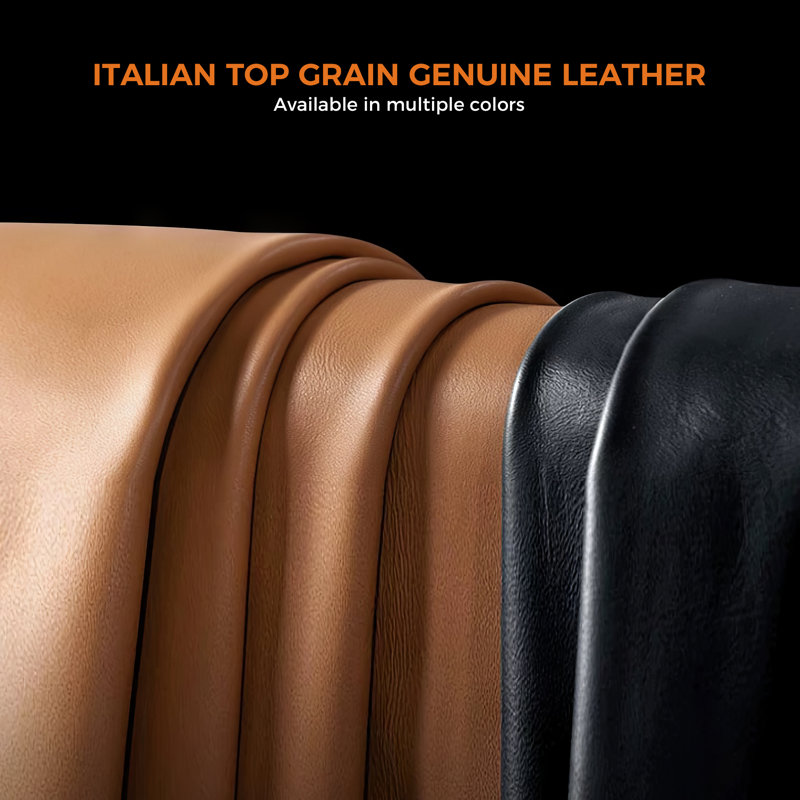 Real Genuine Leather Executive Office Chair, Top Grain Leather Office Chair with High Back, Comfy and Modern for Executive Luxury Desk, Ergonomic with Adjustable Height,Reclining(Cream)
