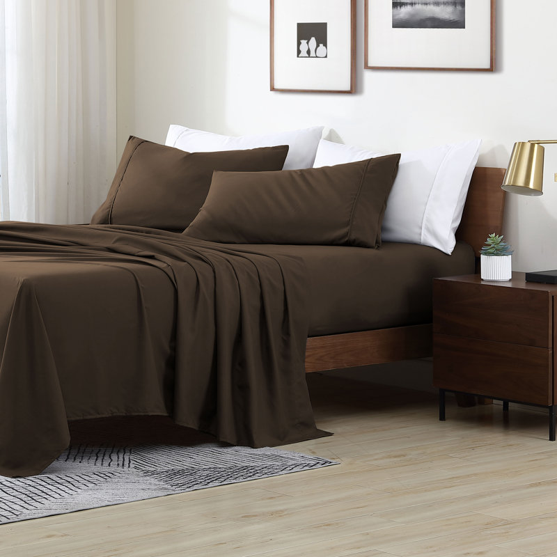 Swift Home Ultra-Soft 4-Piece Sheet Set - Essential 1800 Series Microfiber - Fits Mattress up to 14" Thick - Peach Fuzz, Durable, Easy Care