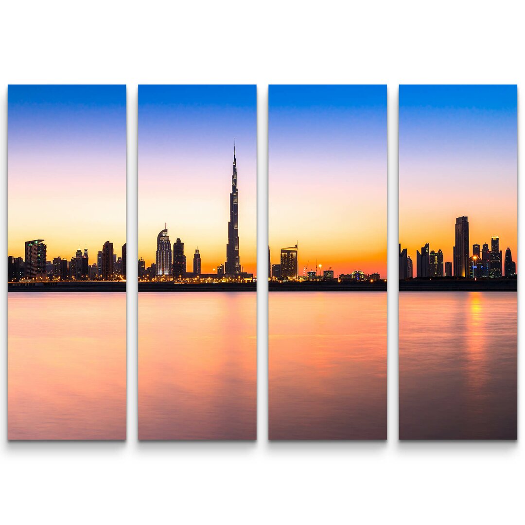 4-tlg. Leinwandbilder-Set Burj Khalifa in der Sonne