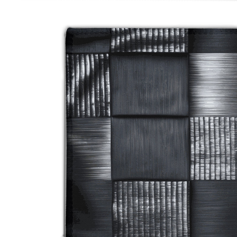 Tapis d'intérieur et d'extérieur à carreaux gris, Rectangulaire 2 pi x 3 pi
