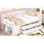 Lit de jour simple blanc avec tiroirs et tablettes fonctionnels pour un espace au fini gracieux-651983753-651983751