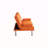 67" Orange Leather Office Sofa Bed, Double Fold, with Coffee Table, Multifunctional