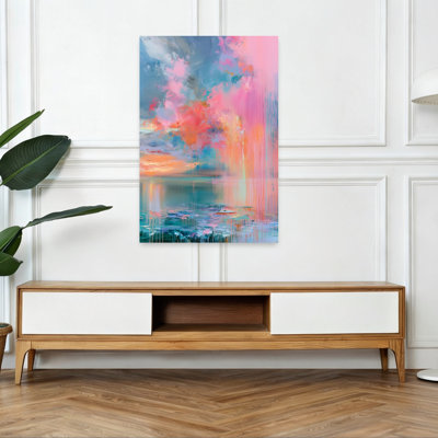 «Vibrant Dreamscape Horizon Abstract Colorful Dreamy Landscape Ocean», reproduction d'art