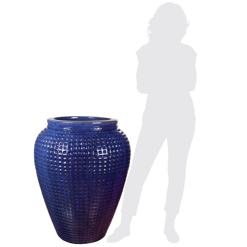28 in. Waffle Jar - Falling Blue, Blue