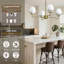 Lustre moderne en laiton poli 4 lumières l 30 "avec vase en verre givré pour salle à manger ou îlot de cuisine-766936931