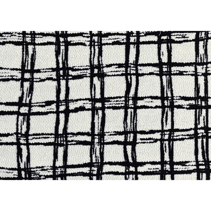 Square Black White Pouf, Bead Filling, Non-slip Bottom, Fabric Pouf , Zippered, Bottom Layer
