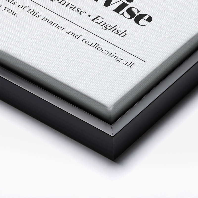 Définition de «Veuillez aviser», Cadre noir, Canevas, H 12 po x l 16 po