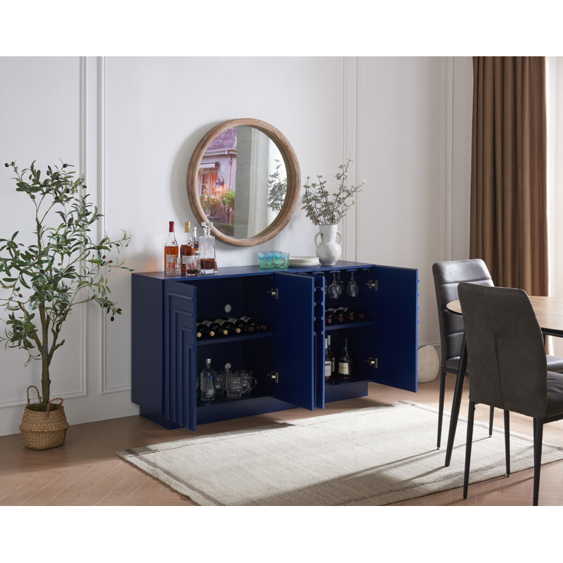 Élégance Vintique: coffre d'appoint multifonctionnel, Bleu