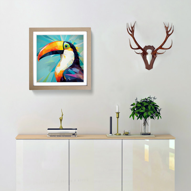 Toucan Constructivism - Framed Print, Oak
