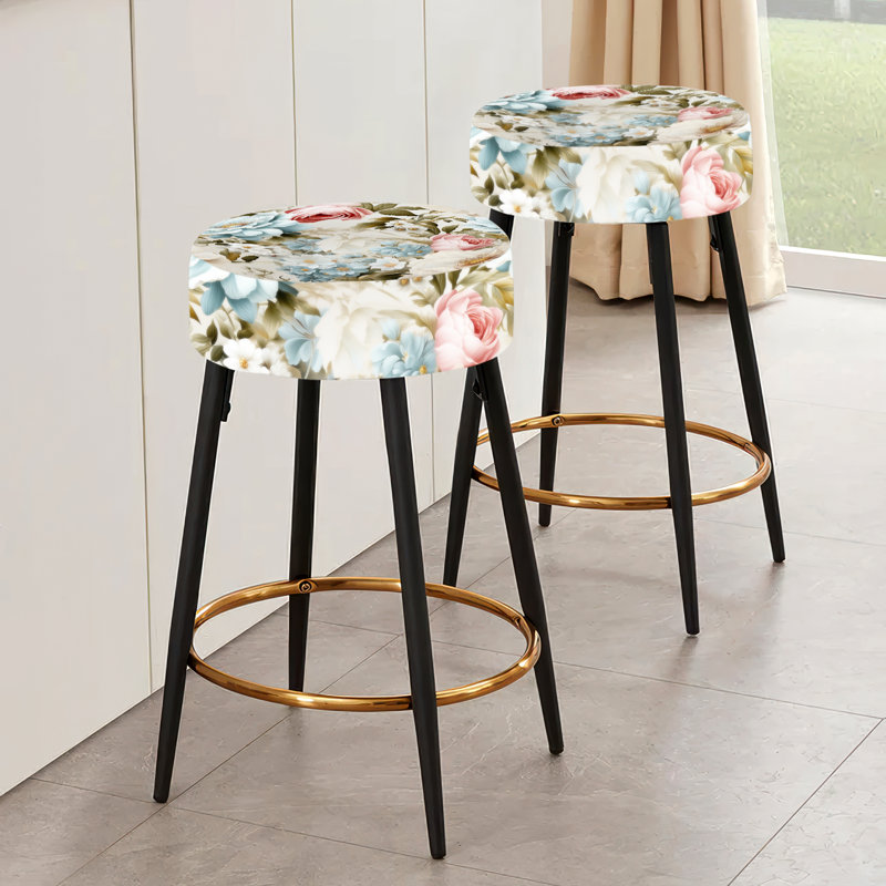 Ensemble de 2 tabourets de bar Antique Pastels Boho Accents II - Floral