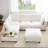 U-shaped Sectional Sofa Couch With A Movable Ottoman And A Coffee Table With Hidden Charging Devices-402062363