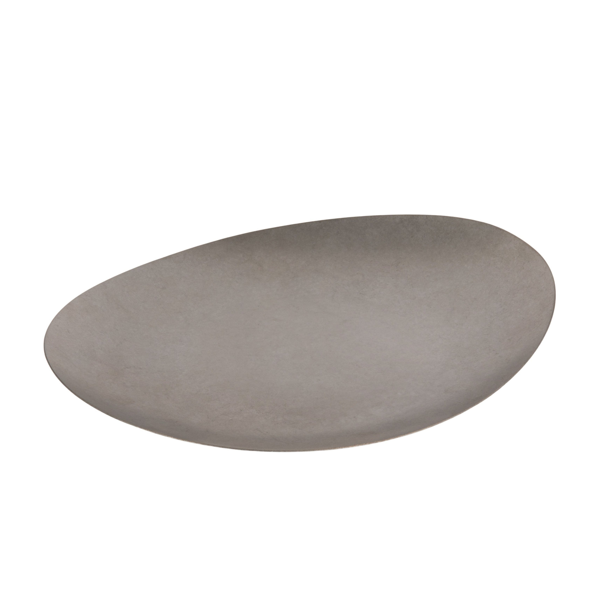 Stainless Steel Oval Platter In Brushed Pewter Finish