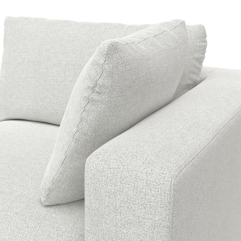 Jasmine Right-Arm Sofa Module in Light Gray Chenille Fabric