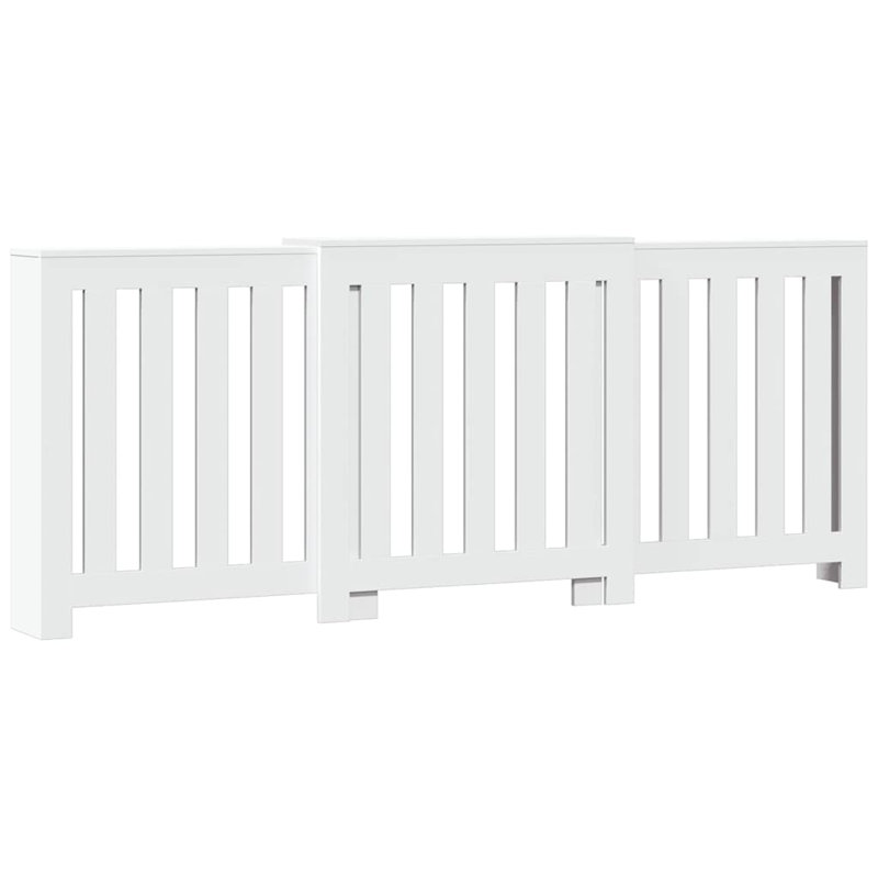 Extra Large Radiator Cover, White, 205 x 21.5 x 83.5 cm, Vertical Slats