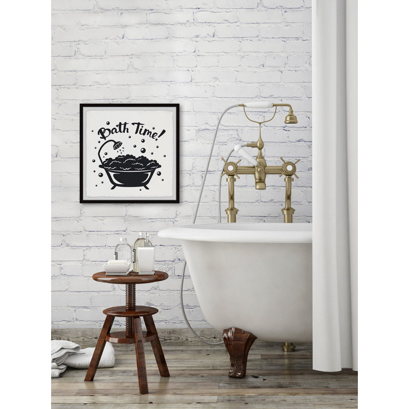 Time to Bath par Marmont Hill - reproduction de cadre photo, L 12 po x H 12 po