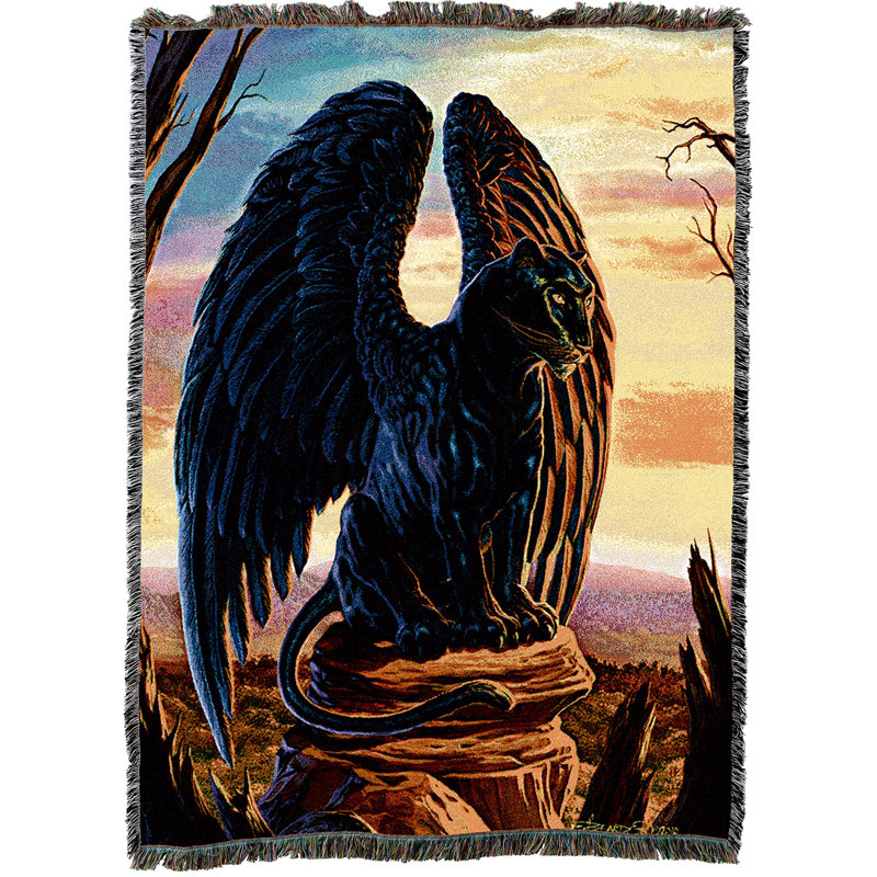 Pure Country Weavers The Obsidian Guardian Panther Blanket by Ed Beard Jr - Gift Fantasy Tapestry Throw Woven from Cotton - Made in The USA (72x54)