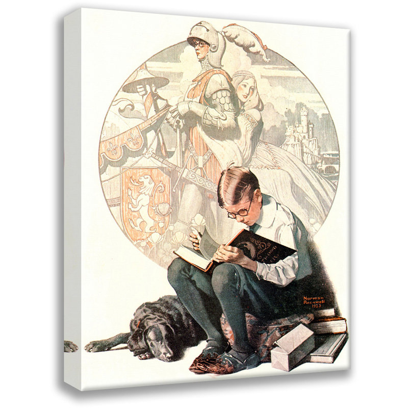 «The Age of Romance» par Norman Rockwell, toile tendue avec châssis, H 18 po x l 13 po