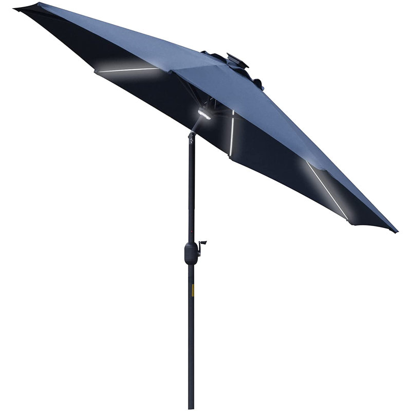 Yakhlef 270cm Lighted Tilt Market Parasol, Blue