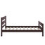 Structure de lit simple en bois avec tête et pied de lit intégrés-789447159