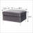 Ottoman, Slate Gray Industrial Modern with Pocket Coils &amp; Faux Fur Pillows | Brushed Silver Metal Legs-123499639