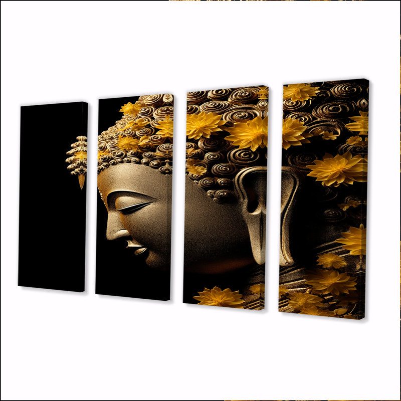 Décoration murale Tarel - Bouddhisme 4 pièces, H 28 po x l 48 po
