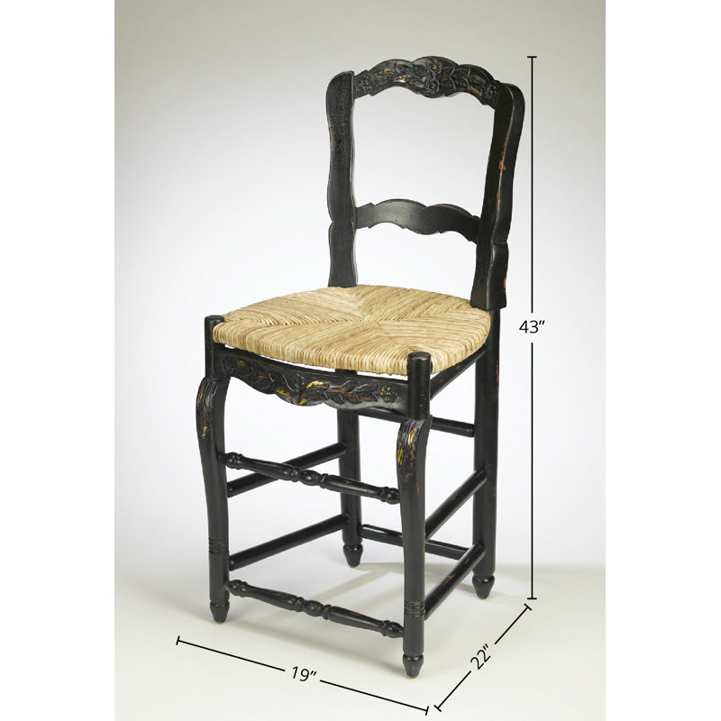 Deirore 43" Counter Stool, Black