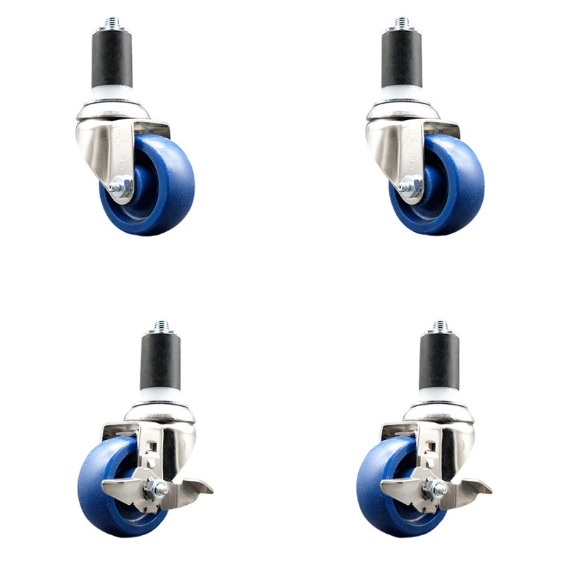 4 Piece Solid Poly Swivel Caster Set