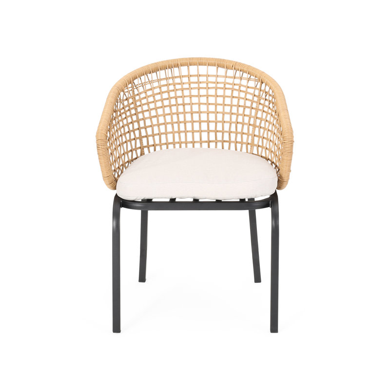 Fabulous Patio Chair - Brown Pe , Tough Metal Framework, Seat Cushions Glamorous Weave, Stand, Water- Upholstery