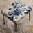 Repose-pieds victorien rococo bleu cobalt II