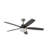 Gaia 52 inch Matte Black Indoor Ceiling Fan with LED Light and Remote Control