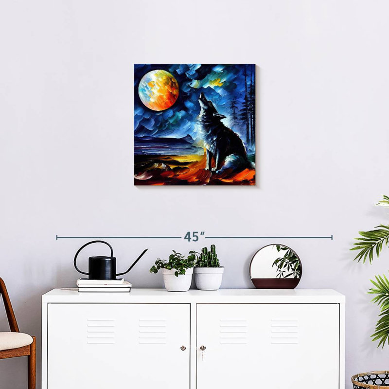 Brampt Moonlit Wolf I, 20" H x 20" W