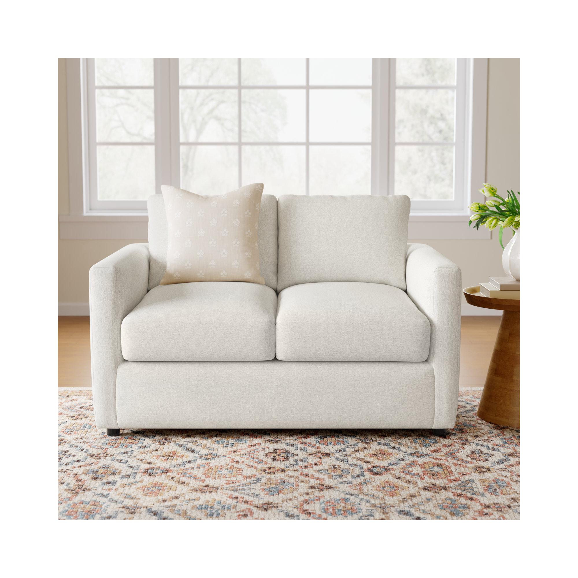 Godwin 53'' Upholstered Loveseat, Nomad Snow Crypton® Chenille