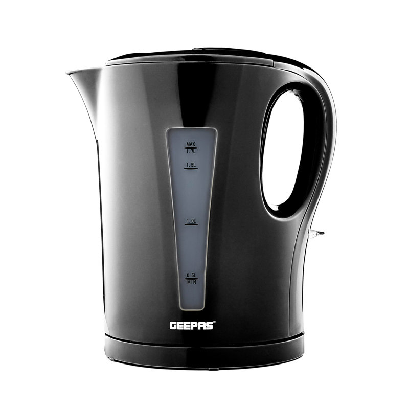 GEEPAS Electric Kettle 1.7L Cordless Fast Boil Jug Kettle Boil Dry Protection & Auto Shut Off 2200W, Black
