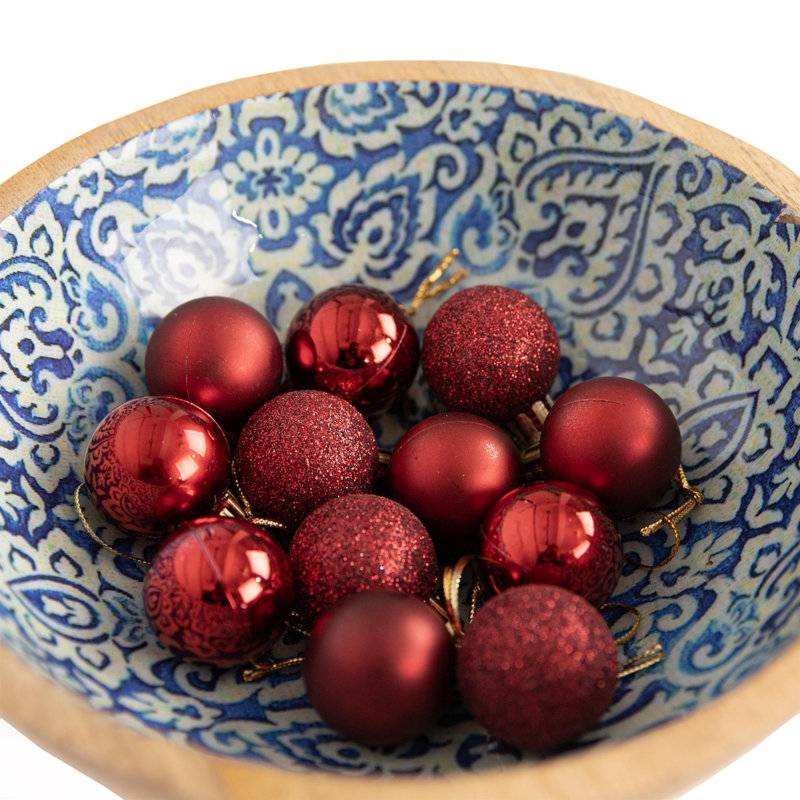 Polyvinyl Chloride (PVC) Ball Ornament, 3cm H x 3cm W x 3cm D, Dark Red