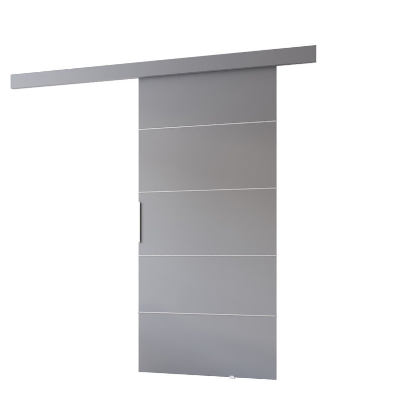 Redruth Sliding Door With Laminate Surface, 205cm H x 106cm W x 1.6cm D, Grey