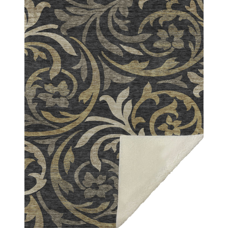 Jeté Sherpa ASB764, Black Floral 3
