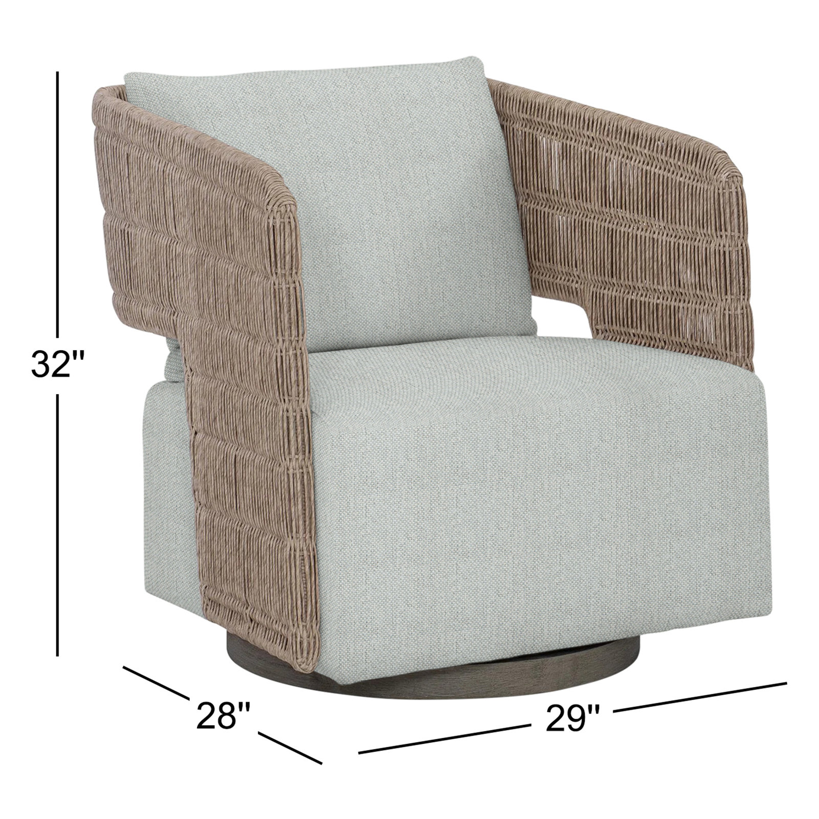 Maldives Swivel Patio Lounge Chair, Light Gray Linen 6032-010