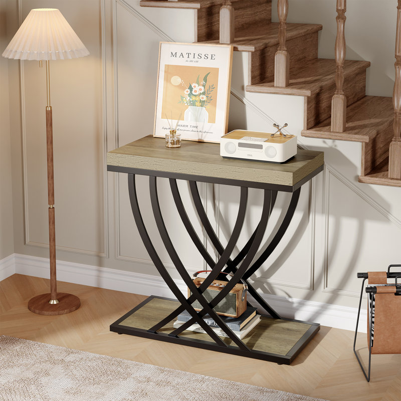 Table de bout étroite 23,62 po, Gris clair